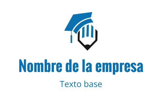 Diseño de logo moderno con elementos de birrete y lápiz en azul y negro
