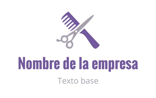 Diseño de logo moderno con tijeras y un peine en tonos morados