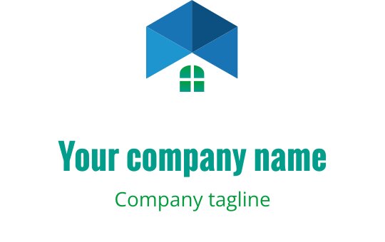 Diseño de logo moderno con un árbol estilizado en tonos azul y verde