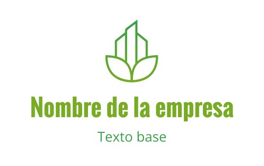 Diseño de logo moderno en verde con elementos de planta y edificio estilizados