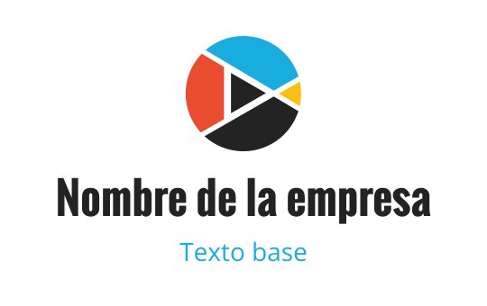 Diseño de logo circular colorido con un botón de reproducción y formas geométricas