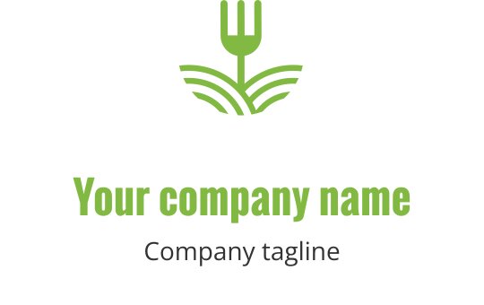 Diseño de logo moderno en verde lima con un tenedor estilizado