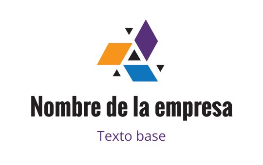 Diseño de logo geométrico moderno con formas naranjas, azules y moradas