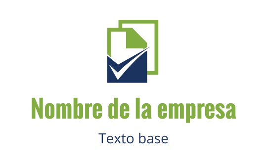 Diseño de logo moderno con un ícono de marca de verificación y documento en verde y azul