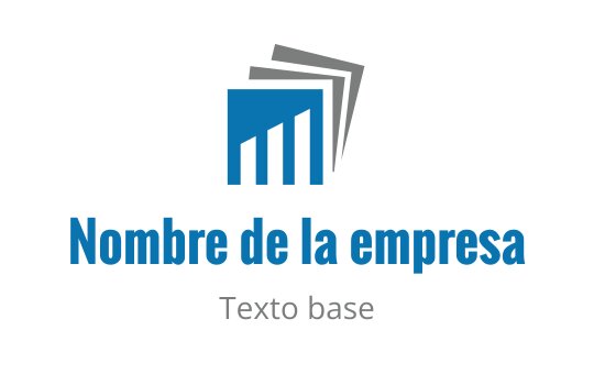 Diseño de logo moderno en azul con documentos apilados y silueta de edificio