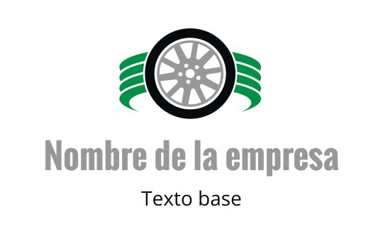 Diseño de logo moderno con un neumático y acentos verdes en tipografía audaz