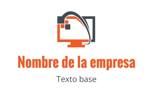 Diseño de logo moderno de computadora con esquema de colores naranja y gris
