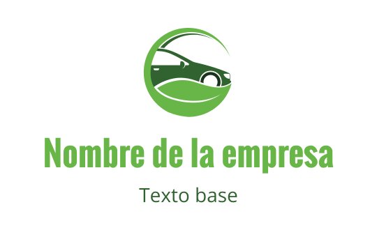 Diseño de logo moderno en verde con un coche estilizado dentro de una forma circular