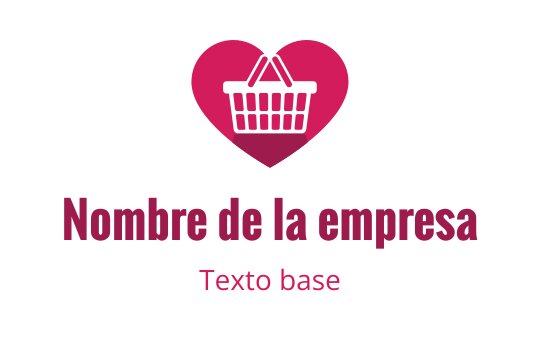 Diseño de logo en forma de corazón con una cesta de compras en el centro