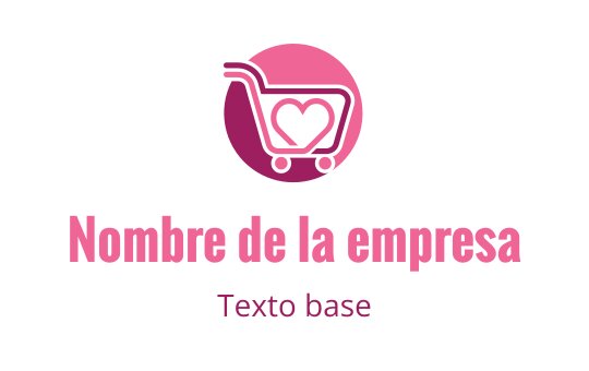 Diseño de logo de carrito de compras moderno con un símbolo de corazón en rosa