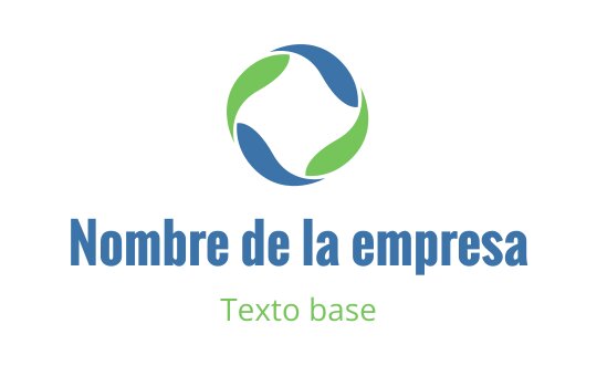 Diseño de logo circular moderno con formas fluidas en azul y verde