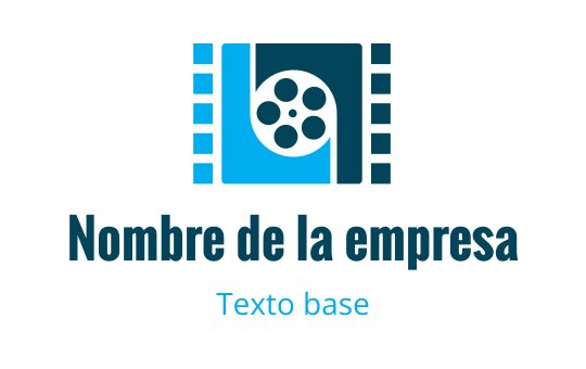 Diseño de logo moderno con un carrete de película y tiras de película estilizadas