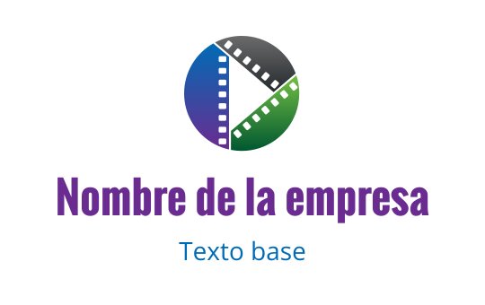 Diseño de logo circular colorido con segmentos de película en azul, verde y negro