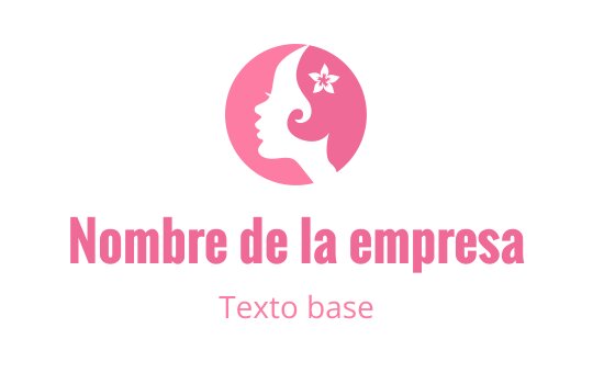 Diseño de logo elegante en rosa con la silueta de un perfil femenino y una flor