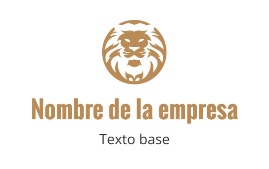 Diseño de logo de cabeza de león audaz en colores dorado y negro