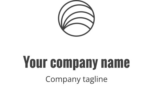 Diseño de logo circular moderno con líneas curvas en capas