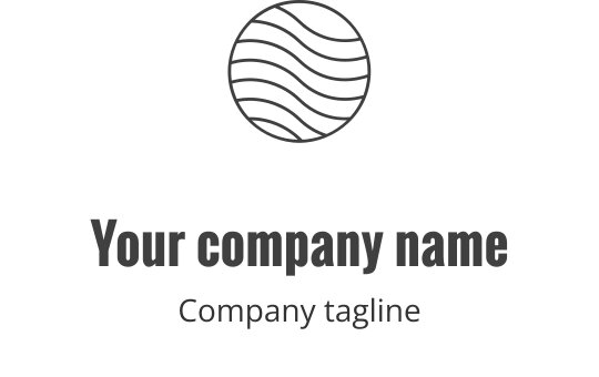 Diseño de logo circular moderno con líneas onduladas en estilo minimalista