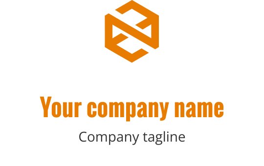 Diseño de logo moderno y geométrico con forma de hexágono naranja