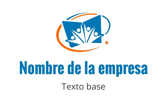 Diseño de logo creativo en azul y naranja con un libro estilizado y personas