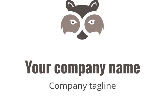 Diseño de logo de mapache juguetón con rasgos faciales distintivos y colores neutros
