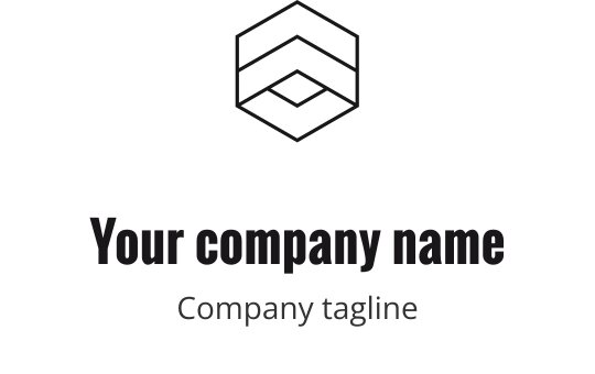 Diseño de logo moderno y geométrico con forma hexagonal y líneas limpias