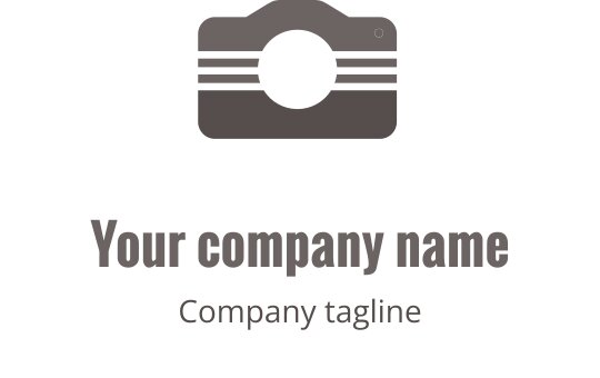 Diseño de logo gris elegante con un contorno de cámara estilizado