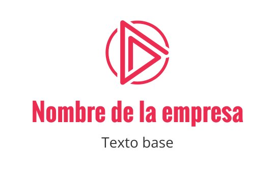 Diseño de logo moderno en rojo y gris con un botón de reproducción estilizado