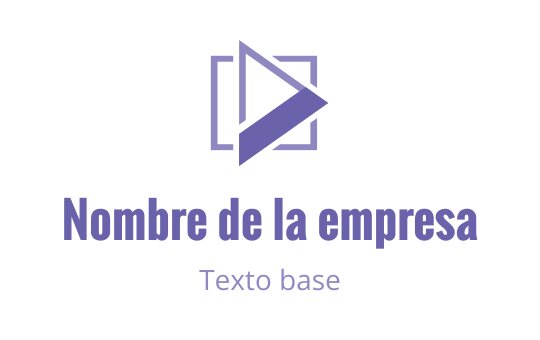 Diseño de logo geométrico moderno con un botón de reproducción y elementos cuadrados