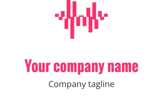Diseño de logo moderno de onda sonora rosa con tipografía audaz