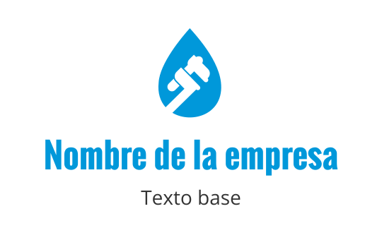 Diseño de logo moderno de gota de agua azul con una llave inglesa dentro