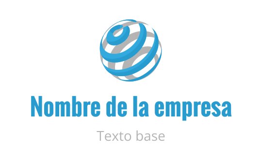 Diseño de logo moderno de globo azul y blanco con franjas curvas