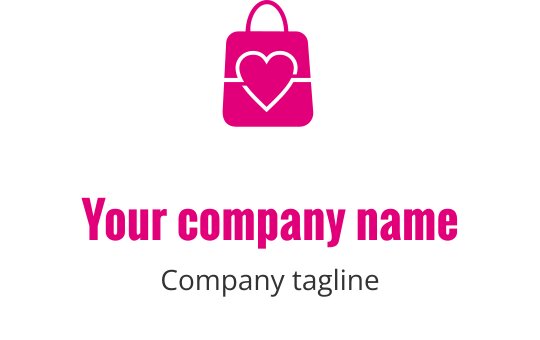 Diseño de logo de bolsa de compras roja con un asa elegante