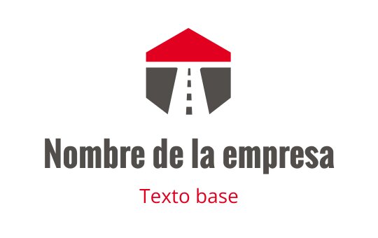 Diseño de logo moderno con un techo rojo y elementos de carretera grises