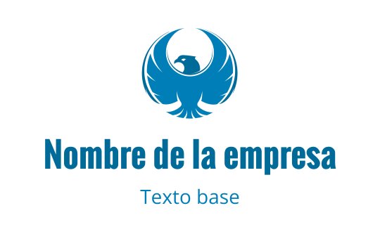 Diseño de logo de águila estilizada azul con alas amplias y tipografía audaz