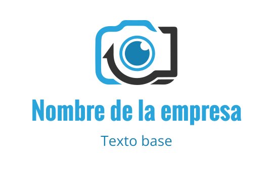 Diseño de logo moderno de cámara con lente azul y líneas elegantes