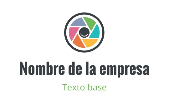 Diseño de logo de lente de cámara colorido con forma circular y texto en negrita