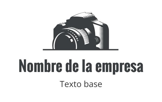 Diseño de logo de cámara estilizado con líneas audaces y tipografía moderna