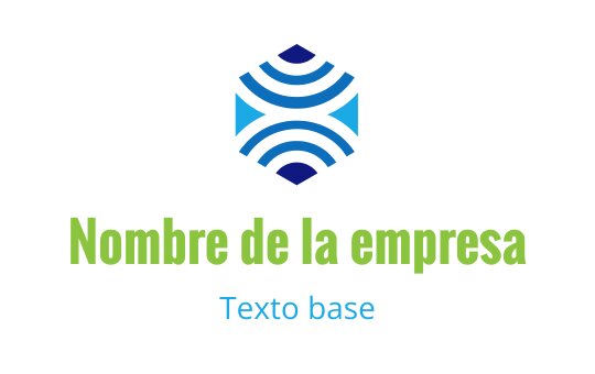 Diseño de logo hexagonal moderno con olas azules y texto verde