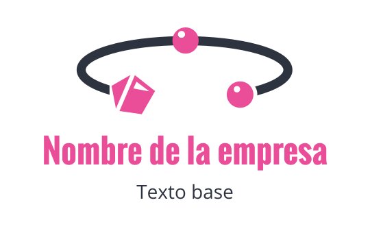 Diseño de logo creativo con una forma geométrica rosa y elementos circulares