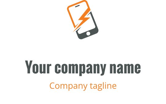 Diseño de logo dinámico con un motivo de velocidad en naranja y gris