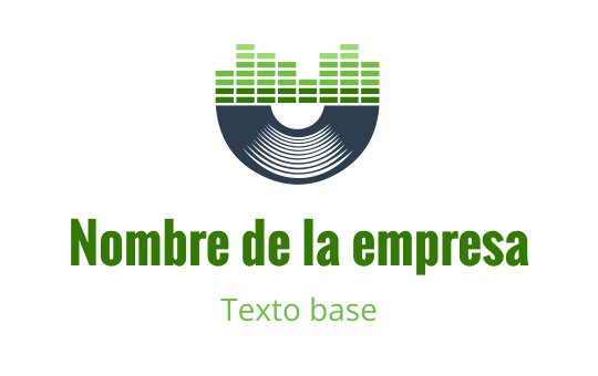 Diseño de logo moderno con elementos de disco de vinilo y ondas sonoras en verde y azul
