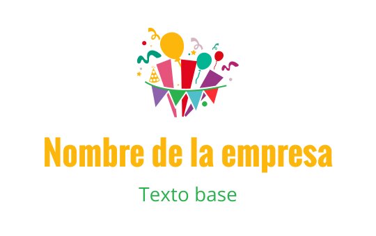Diseño de logo colorido de fiesta con globos y decoraciones festivas