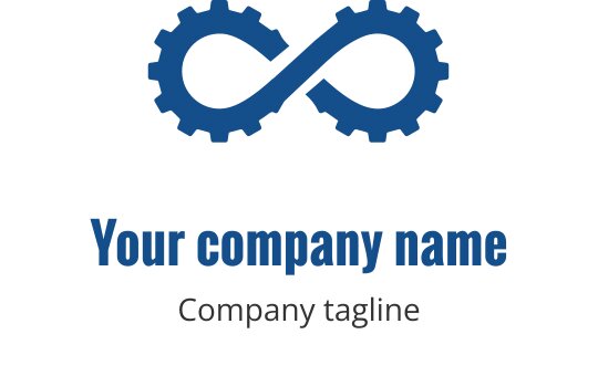 Diseño de logo en color verde azulado con un símbolo de infinito en el centro