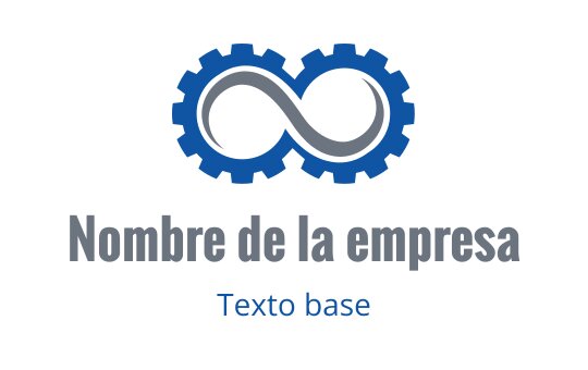 Diseño de logo moderno azul con un engranaje y símbolo de infinito en el centro