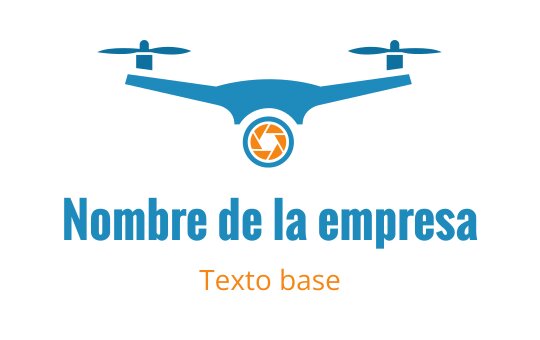 Diseño de logo moderno de dron con un lente de cámara en el centro