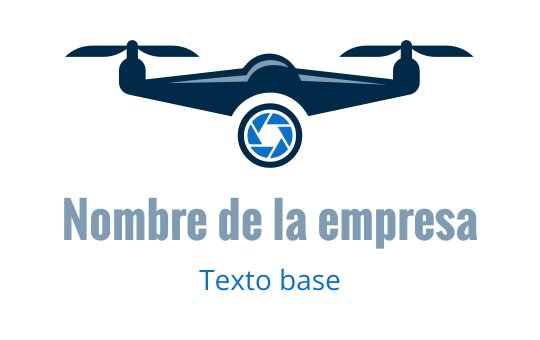 Diseño de logo moderno de dron con un elemento de lente circular