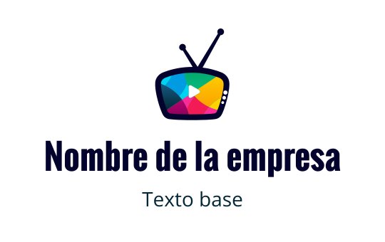 Diseño de logo de televisión colorido con un botón de reproducción y antenas