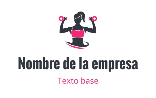 Diseño de logo dinámico de fitness con una mujer levantando pesas en rosa y gris