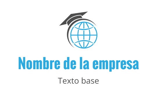 Diseño de logo moderno de un globo con un birrete en azul y negro