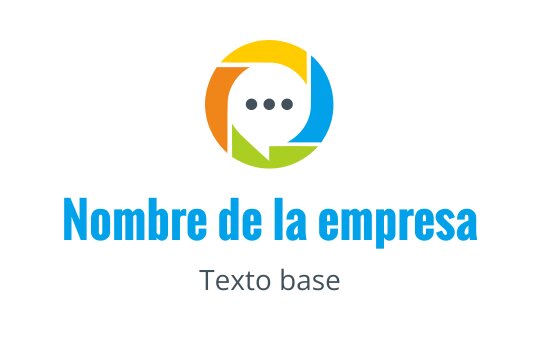 Diseño de logo circular colorido con burbujas de diálogo superpuestas y tipografía moderna